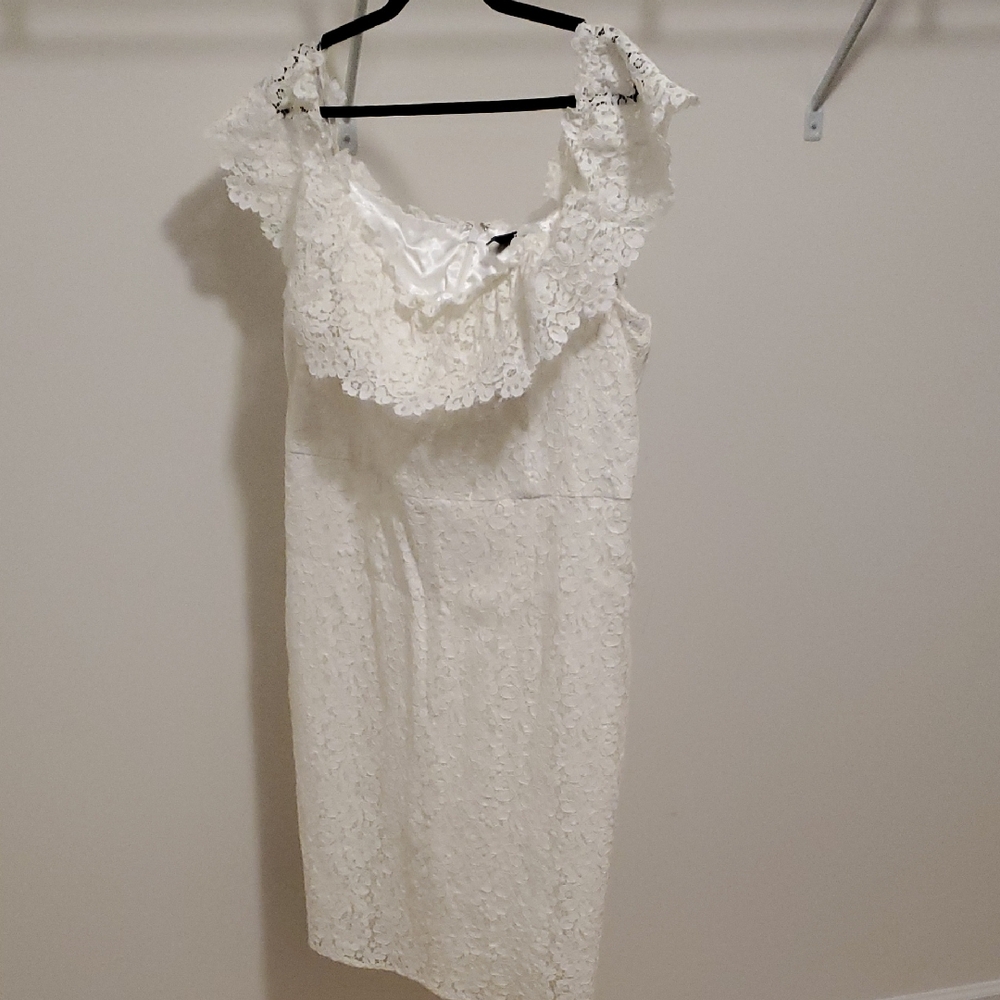 City Chic Cream Lace Midi Dress